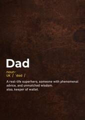 Fototapeta na wymiar dad father funny text definition