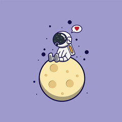 cute astronaut vector design illustration 