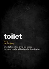 toilet funny text definition - obrazy, fototapety, plakaty
