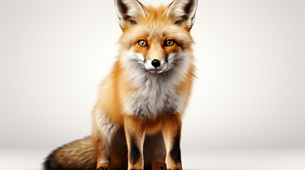 3d rendered photo of fox on a white background made with generative AI
