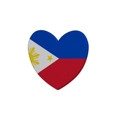 World countries. Heart element on white background. Philippines