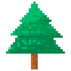 wooden christmas tree, pixel