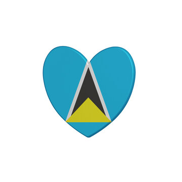 World countries. Heart element on white background. Saint Lucia
