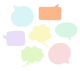set of speech bubbles, set of colorful bubbles