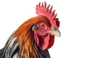 Head of an rooster - Isolated, no background