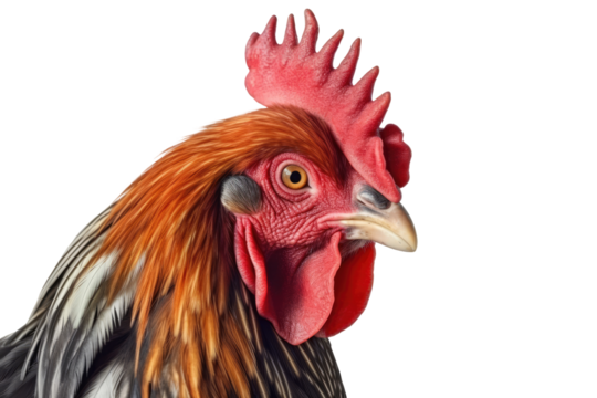 Head of an rooster - Isolated, no background