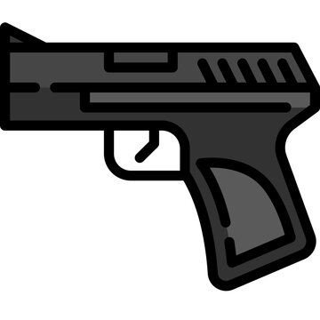 recommend clip art: Gun icon. Filled outline design. For presentation, graphic design, mobile application.