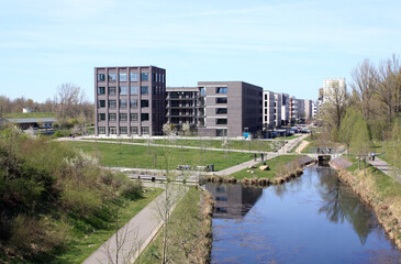 Residential Area at the old Harbour of Leipzig, Germany
