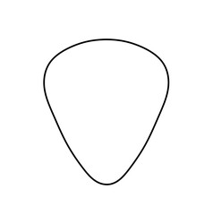 Vector isolated one single guitar pick without hole colorless black and white contour line easy drawing