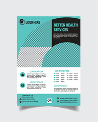 Elegance medical flyer, hospital flyer template unique hospital care cover design 