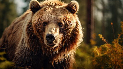 Bear's Inquisitive Expression: Captured in the Wild, Embodying Connection with Nature and Authenticity