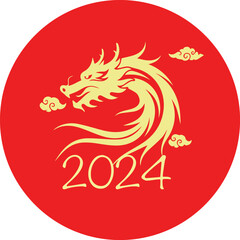  2024 New Year greeting card with dragon