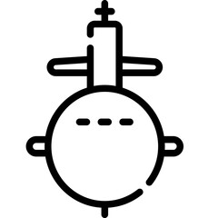 Submarine icon. Outline design. For presentation, graphic design, mobile application.