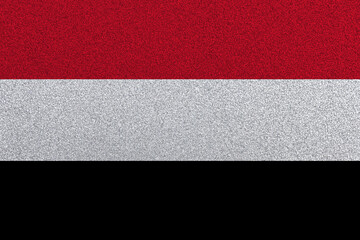  Flag of Yemen, Yemen National Grunge Flag, High Quality fabric and Grunge Flag Image. Fabric flag of Yemen.