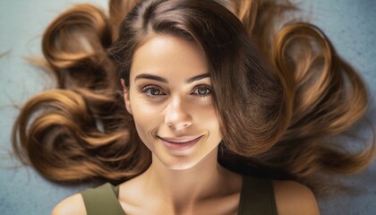 Fototapeta premium beauty blond hair women portrait for hair care product, web banner background 