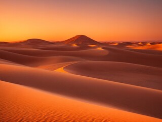 Fototapeta na wymiar golden hour majesty stunning sunset over desert dunes in HD imagery