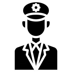 Army general icon. Solid design. For presentation, graphic design, mobile application.