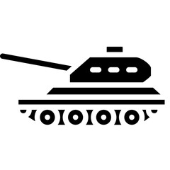 Military tank icon. Solid design. For presentation, graphic design, mobile application.