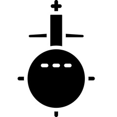 Submarine icon. Solid design. For presentation, graphic design, mobile application.