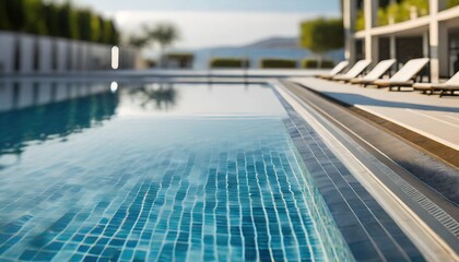  close up view of swimming pool with empty space