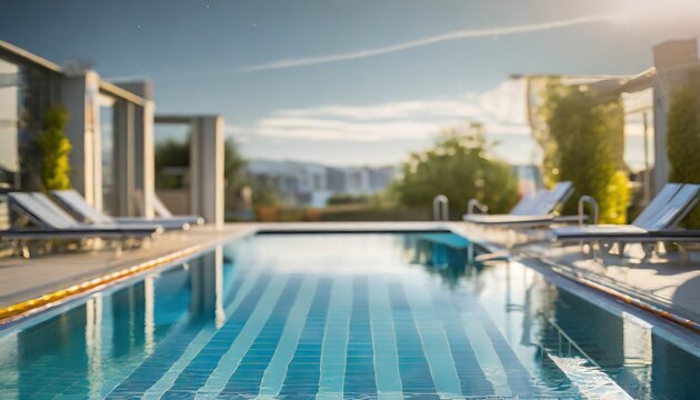  close up view of swimming pool with empty space © Marko