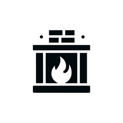 Winter holidays. Fireplace icon. Vector - 688051399