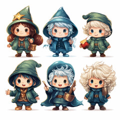 cartoon, child, boy, vector, people, illustration, character, set, children, kid, woman, fun, funny, icon, christmas, hat, smile, kids, art, winter, halloween, hair, party
