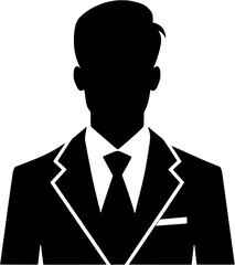 Businessman Wearing Suit Icon Vintage Outline Icon