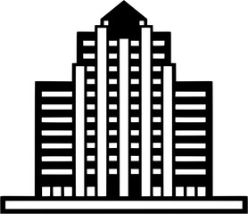 Obraz premium Office Building Vintage Outline Icon In Hand-drawn Style