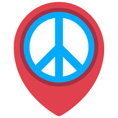 Peace Sign Location Icon