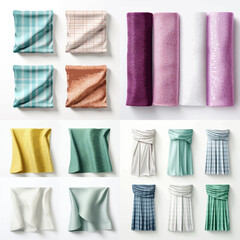textile, fabric, cotton, isolated, clothes, colorful, stack, pile, color, white, folded, clothing, towel, blue, cloth, thread, sewing, pattern, material, texture, clean, fashion, green, pink, colors