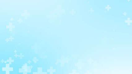 Abstract white blue green colors cross pattern healthcare background.