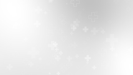 Abstract medical white gray cross pattern background.