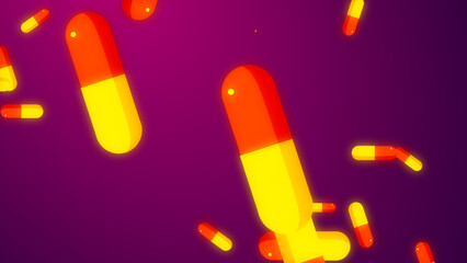 Drug prescription for pills medicine capsule pattern background. Abstract healthcare technology and science medical concept.