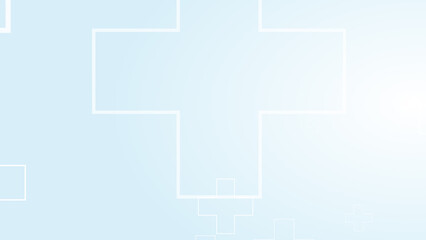 Obraz premium Abstract medical white blue cross pattern background.
