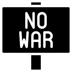 No War Picket Sign Icon