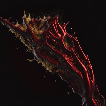 Abstract red and black background with paint splashes. 3d rendering