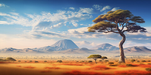 Nature landscape in Africa on a sunny day