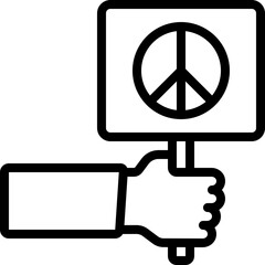 Hold Peace Picket Sign Icon