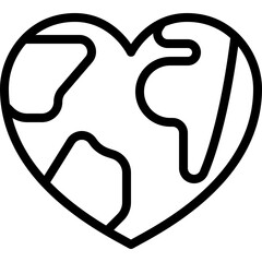 Fototapeta premium Heart Shaped Earth Icon