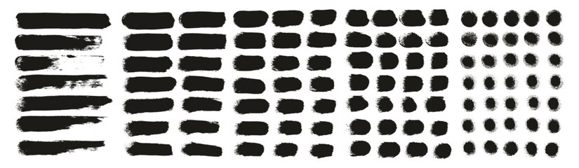 Hand Drawn Round Sponge Regular Artist Brush Straight Lines High Detail Abstract Vector Background MEGA Set 