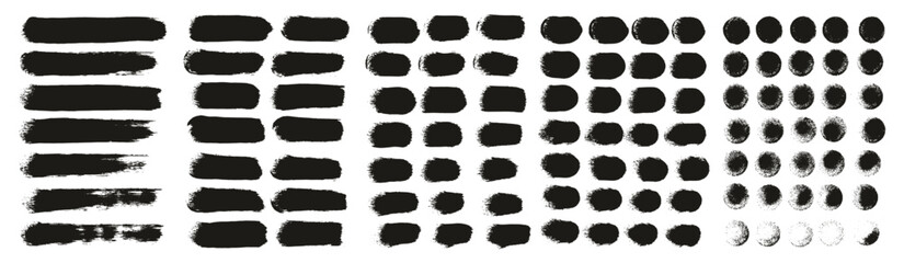 Hand Drawn Round Sponge Regular Artist Brush Straight Lines High Detail Abstract Vector Background MEGA Set 