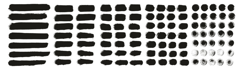Hand Drawn Round Sponge Regular Artist Brush Straight Lines High Detail Abstract Vector Background MEGA Set 