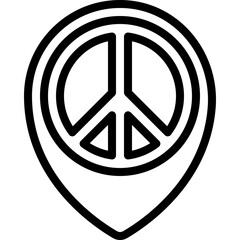 Peace Sign Location Icon