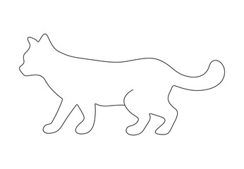 Cute cat continuous one line drawing. Single line art of cat. Isolated on white background vector illustration. Pro vector. 