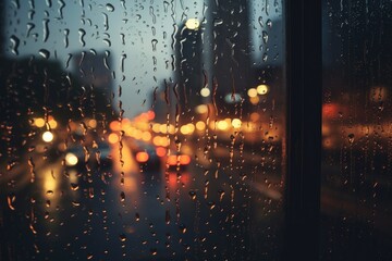 Rainy City Window View