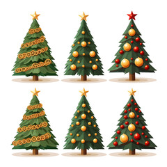 christmas, tree, decoration, holiday, christmas tree, celebration, xmas, winter, star, fir, snow, gift, ball, vector, illustration, season, new, green, year, pine, new year, ornament, present, merry, 