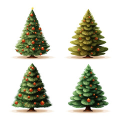 christmas, tree, decoration, holiday, christmas tree, xmas, celebration, fir, winter, star, ball, illustration, gift, pine, season, new, year, green, ornament, vector, present, color, new year, decemb