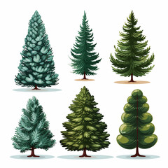 tree, christmas, winter, fir, snow, holiday, pine, forest, vector, green, nature, celebration, illustration, christmas tree, trees, decoration, xmas, season, evergreen, year, new, card, spruce, decemb