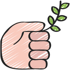 Hand Giving Olive Branch Icon